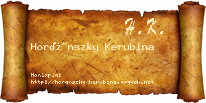 Horánszky Kerubina névjegykártya